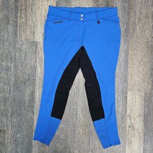 ROMFH Navy Blue Equestrian Breech Riding Pants Stretch Women's Size 34R (36")